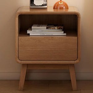 mid century wooden nightstand minimalist bedside table modern wood furniture decor