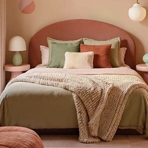terracota bed arched headboard