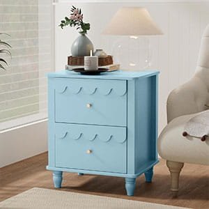 blue bedside table colorful furniture dopamine decor modern nightstand with drawers